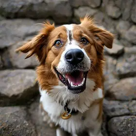 cachorro apedrejado